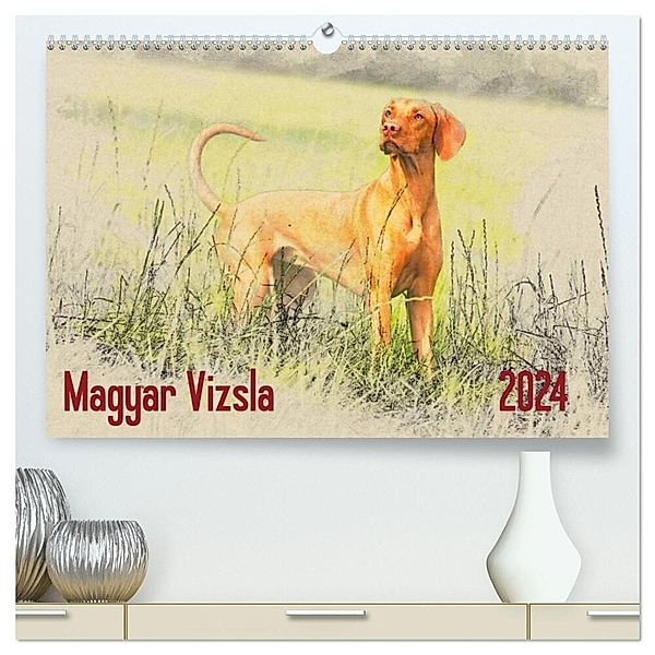 Magyar Vizsla 2024 (hochwertiger Premium Wandkalender 2024 DIN A2 quer), Kunstdruck in Hochglanz, Andrea Redecker