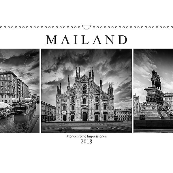 MAILAND Monochrome Impressionen (Wandkalender 2018 DIN A3 quer), Melanie Viola