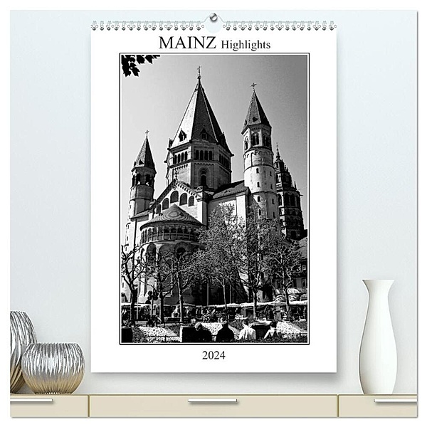 Mainz Highlights (hochwertiger Premium Wandkalender 2024 DIN A2 hoch), Kunstdruck in Hochglanz, Michael Möller