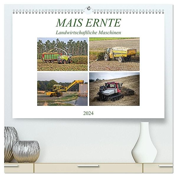 MAIS ERNTE (hochwertiger Premium Wandkalender 2024 DIN A2 quer), Kunstdruck in Hochglanz, Schnellewelten