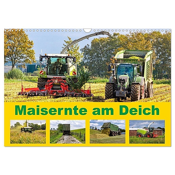 Maisernte am Deich (Wandkalender 2024 DIN A3 quer), CALVENDO Monatskalender, Andreas Jannusch