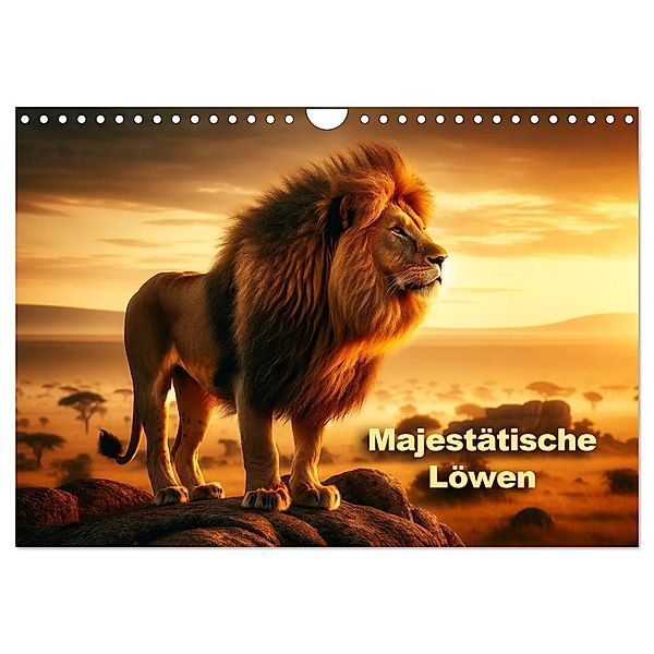 Majestätische Löwen - Die Herrscher der Wildnis (Wandkalender 2024 DIN A4 quer), CALVENDO Monatskalender, Calvendo, Peter R. Stuhlmann
