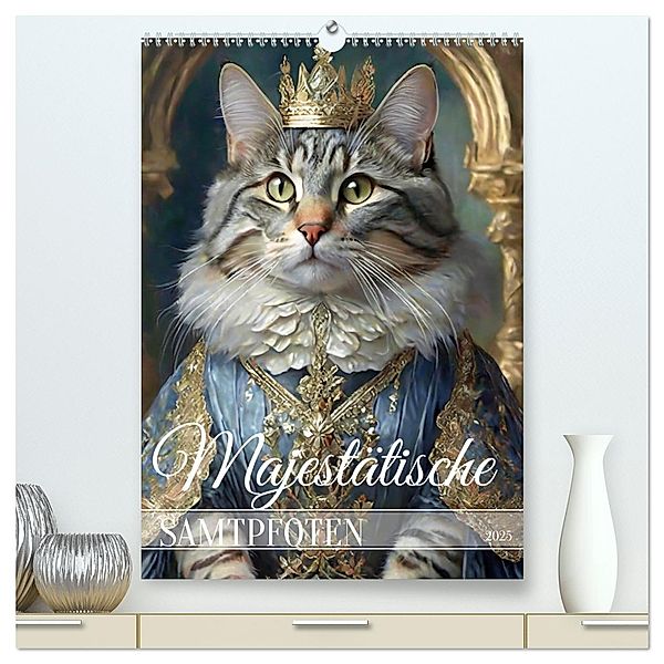 Majestätische Samtpfoten (hochwertiger Premium Wandkalender 2025 DIN A2 hoch), Kunstdruck in Hochglanz, Calvendo, Fotodesign Verena Scholze