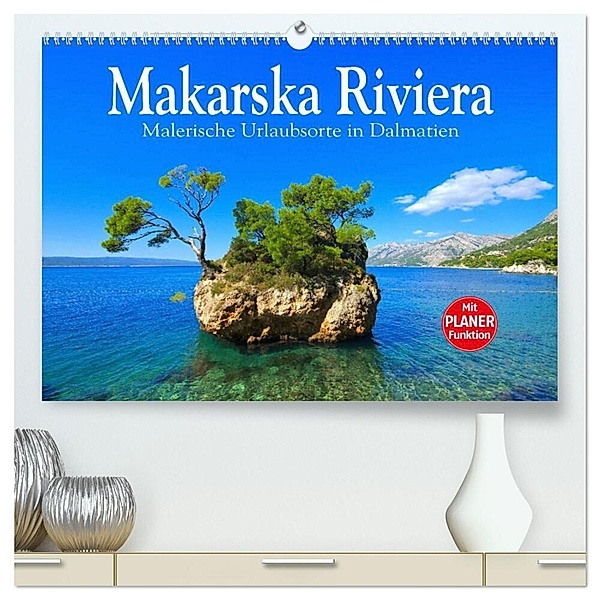 Makarska Riviera - Malerische Urlaubsorte in Dalmatien (hochwertiger Premium Wandkalender 2024 DIN A2 quer), Kunstdruck in Hochglanz, LianeM