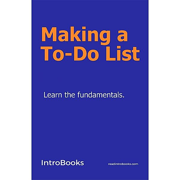 Making a To-Do List, IntroBooks Team