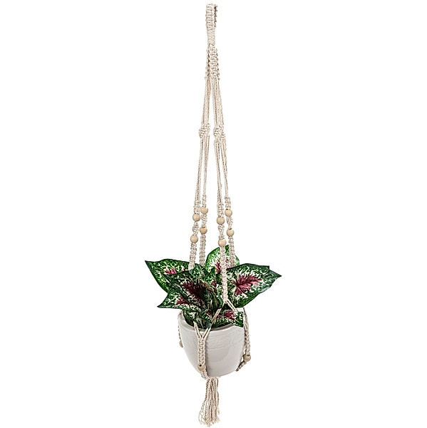 Makramee-Blumenampel mit Kunstpflanze