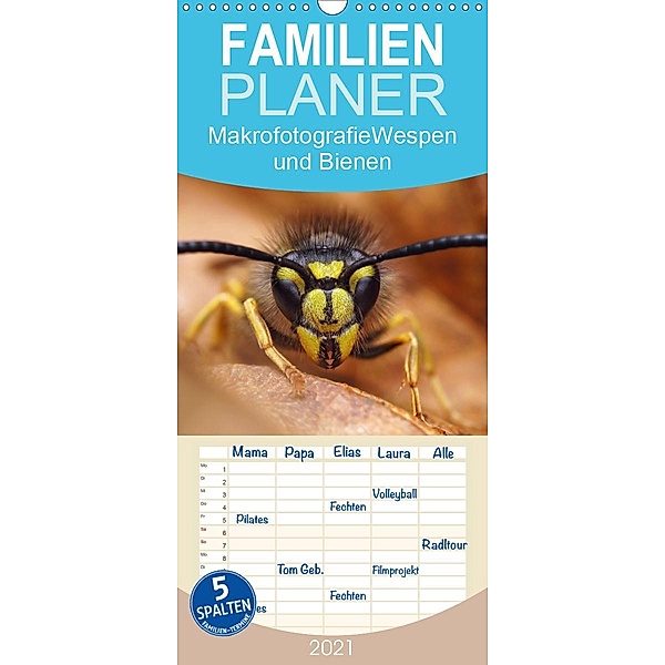 Makrofotografie: Wespen und Bienen - Familienplaner hoch (Wandkalender 2021 , 21 cm x 45 cm, hoch), Alexander Mett Photography