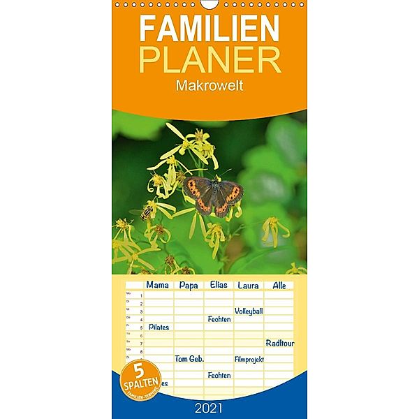 Makrowelt 2018 - Familienplaner hoch (Wandkalender 2021 , 21 cm x 45 cm, hoch), Gerald Just