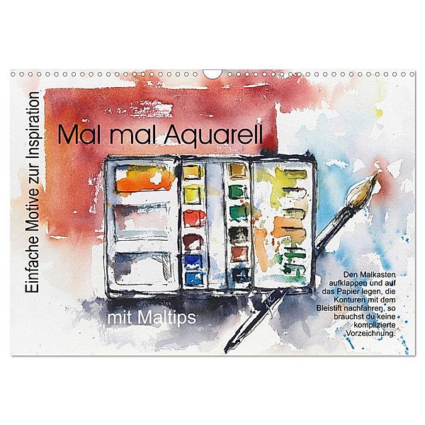 Mal mal Aquarell (Wandkalender 2024 DIN A3 quer), CALVENDO Monatskalender, Jitka Krause