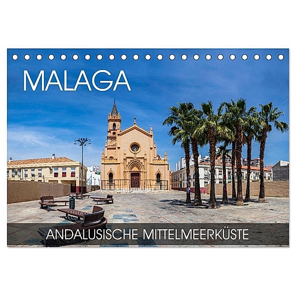 Malaga - andalusische Mittelmeerküste (Tischkalender 2024 DIN A5 quer), CALVENDO Monatskalender, Val Thoermer