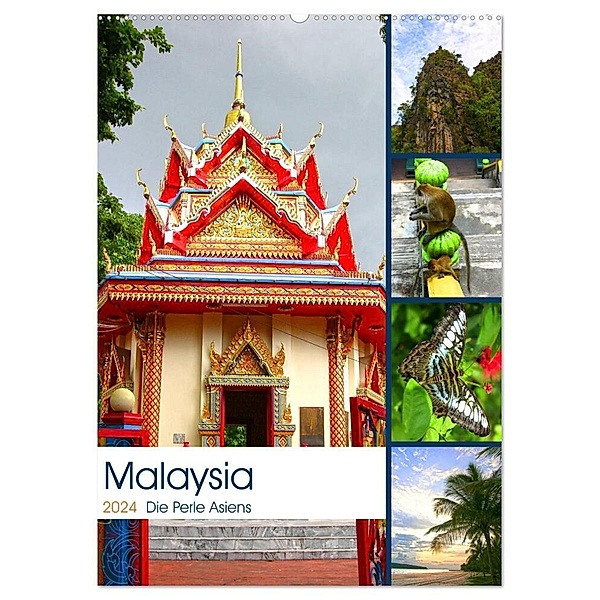 Malaysia - Die Perle Asiens (Wandkalender 2024 DIN A2 hoch), CALVENDO Monatskalender, Sylvia Seibl