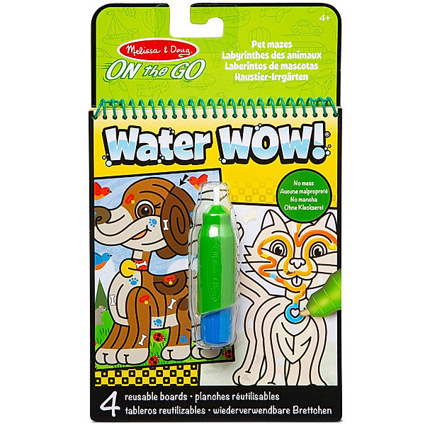 Melissa & Doug Malblock WATER WOW! - HAUSTIER IRRGARTEN mit Stift