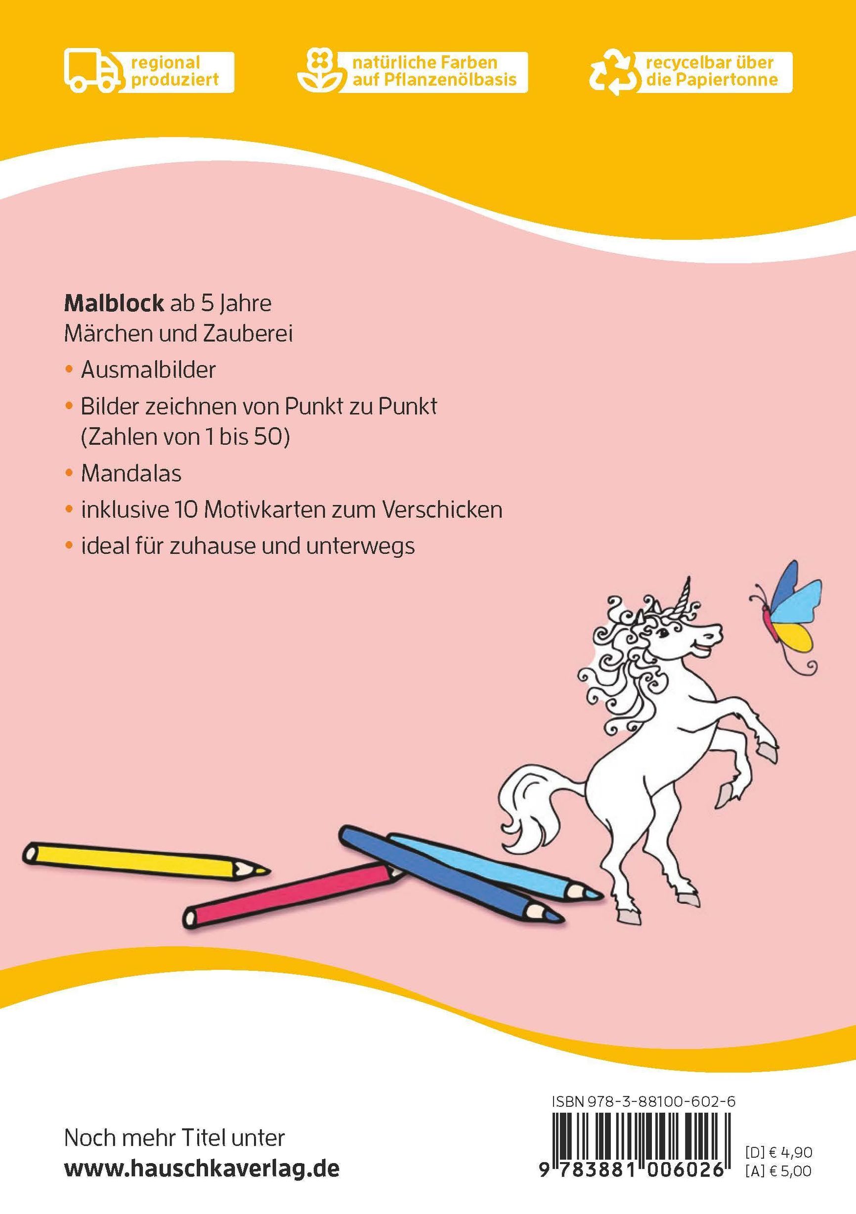 Malbuch ab 4 Jahre für Junge und Mädchen - Märchen Malbücher und -blöcke  Bd.602