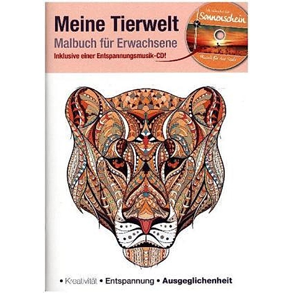 Malbuch für Erwachsene - Meine Tierwelt, m. Audio-CD