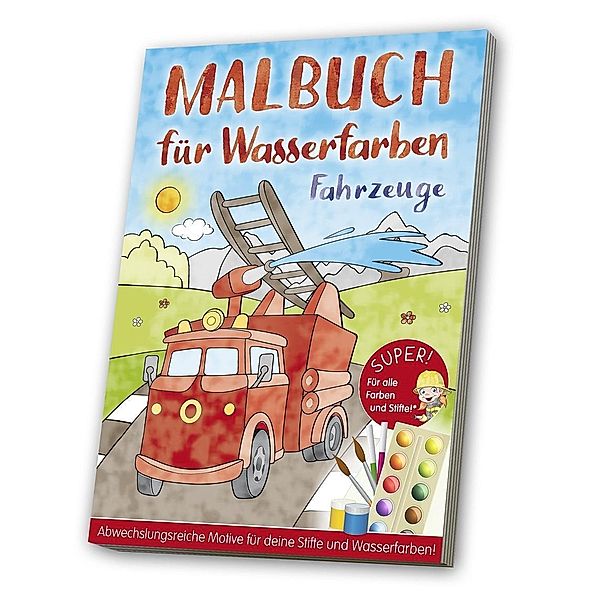 Malbuch für Wasserfarben - Fahrzeuge