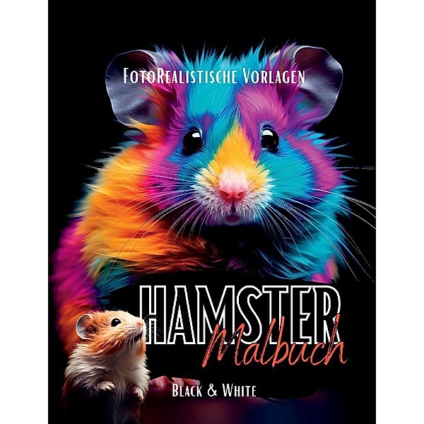 Malbuch Hamster Fotorealistisch., Lucy´s Schwarze Malbücher