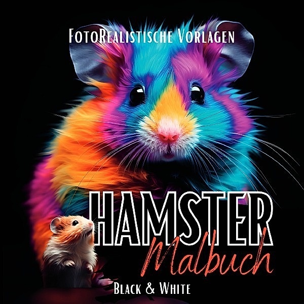Malbuch Hamster Fotorealistisch., Lucy´s Schwarze Malbücher