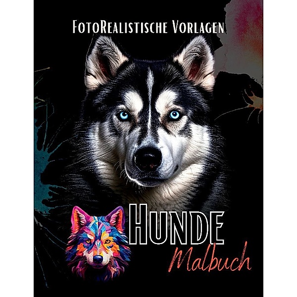 Malbuch Hunde Fotorealistisch., Lucy´s Schwarze Malbücher