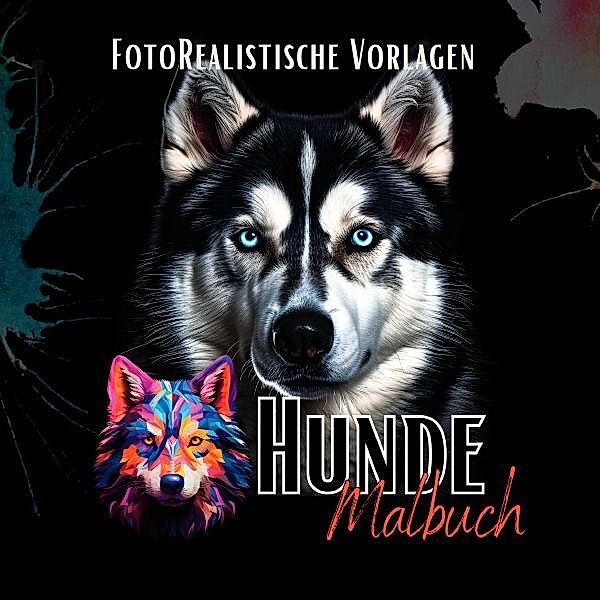Malbuch Hunde Fotorealistisch., Lucy´s Schwarze Malbücher