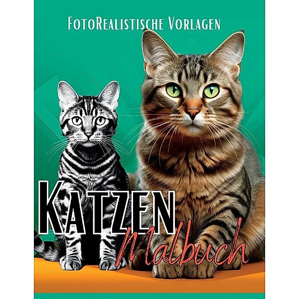 Malbuch Katze Fotorealistisch., Lucy´s Schwarze Malbücher