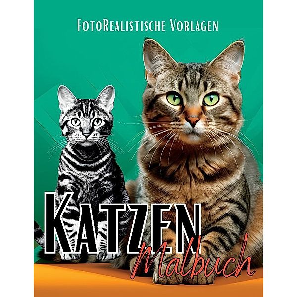 Malbuch Katze Fotorealistisch., Lucy´s Schwarze Malbücher