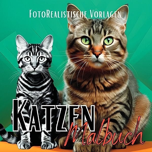 Malbuch Katze Fotorealistisch., Lucy´s Schwarze Malbücher
