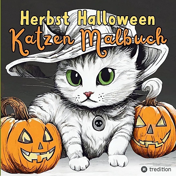 Malbuch Katze Halloween Herbst Kreativ Antistress Ausmalbilder für Erwachsene Jugendliche Teenager Kinder Malbuch Herbst Geschenk für Katzenfans, Kenya Kooper