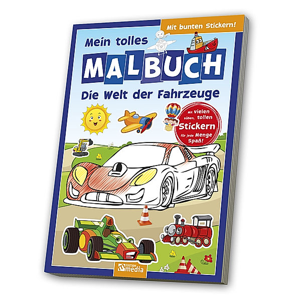 Malbuch mit Stickern: Fahrzeuge