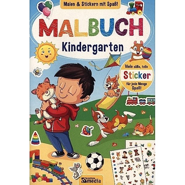 Malbuch mit Stickern: Kindergarten