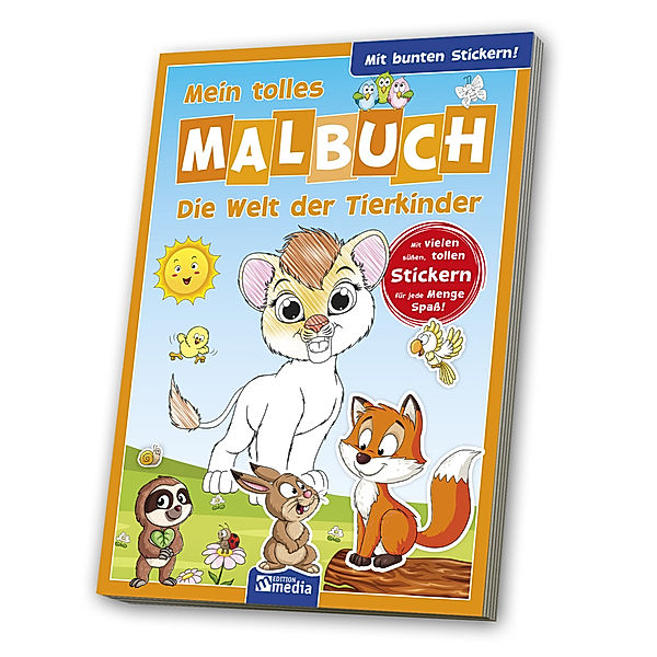 Malbuch mit Stickern: Tierbabys