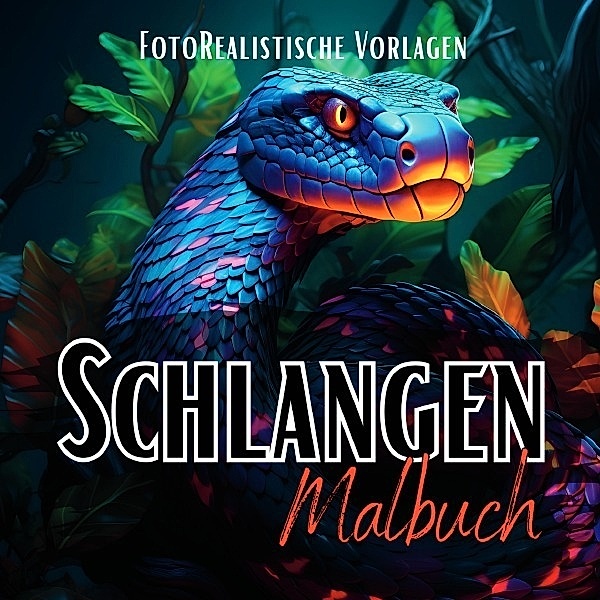 Malbuch Schlangen Fotorealistisch., Lucy´s Schwarze Malbücher