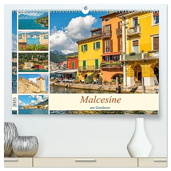 Malcesine am Gardasee (hochwertiger Premium Wandkalender 2025 DIN A2 quer), Kunstdruck in Hochglanz, Calvendo, Nina Schwarze