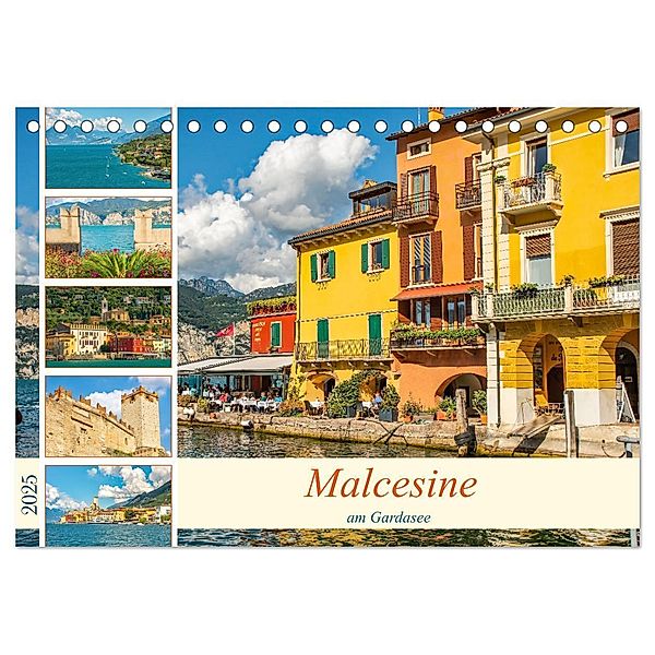 Malcesine am Gardasee (Tischkalender 2025 DIN A5 quer), CALVENDO Monatskalender, Calvendo, Nina Schwarze