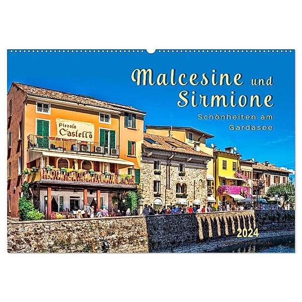 Malcesine und Sirmione, Schönheiten am Gardasee (Wandkalender 2024 DIN A2 quer), CALVENDO Monatskalender, Peter Roder