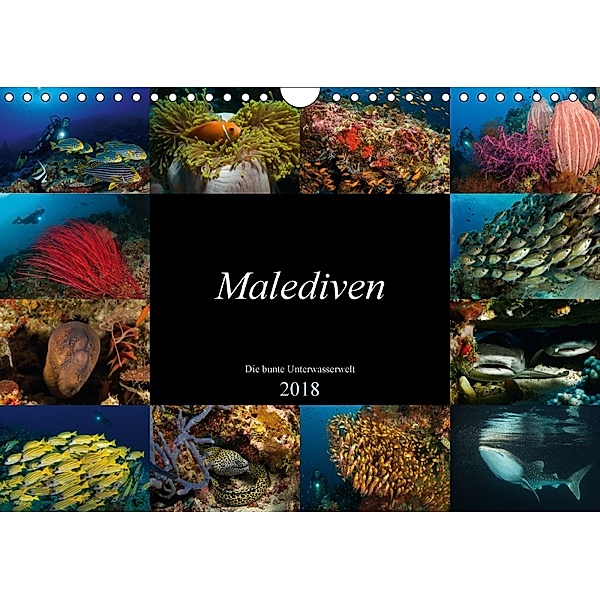 Malediven - Die bunte Unterwasserwelt (Wandkalender 2018 DIN A4 quer) Dieser erfolgreiche Kalender wurde dieses Jahr mit, Martin H. Kraus