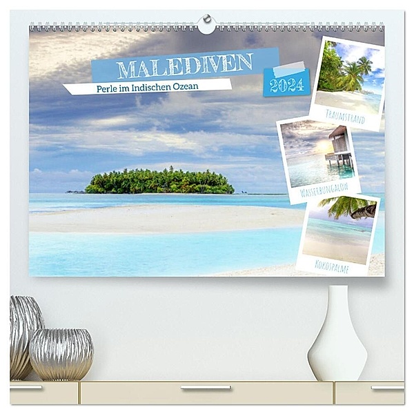 Malediven, Perle im Indischen Ozean (hochwertiger Premium Wandkalender 2024 DIN A2 quer), Kunstdruck in Hochglanz, Tilo Grellmann Photography