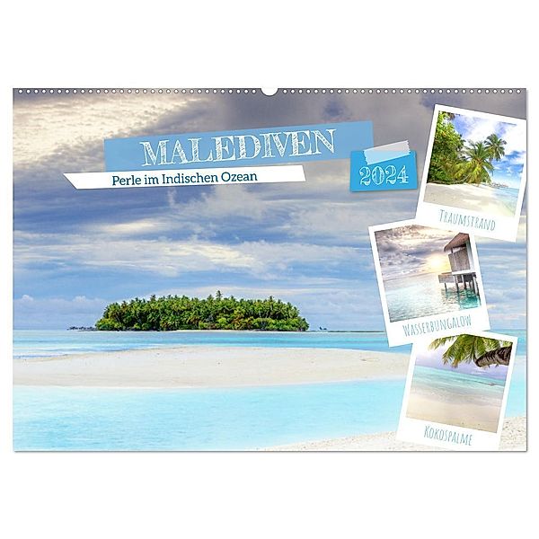 Malediven, Perle im Indischen Ozean (Wandkalender 2024 DIN A2 quer), CALVENDO Monatskalender, Tilo Grellmann Photography
