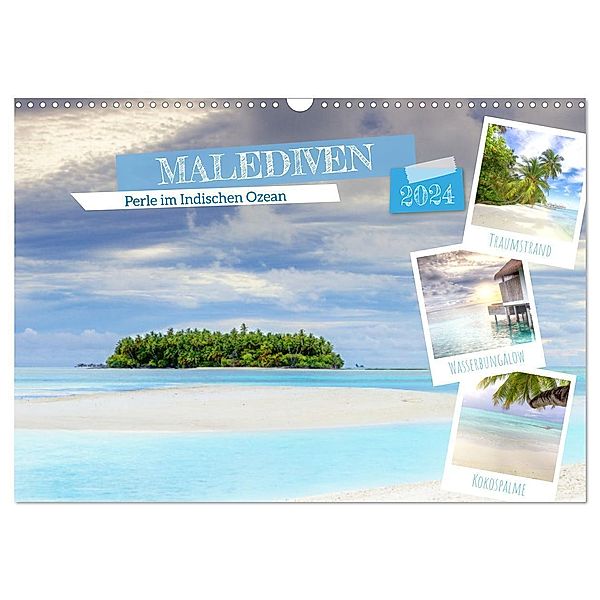 Malediven, Perle im Indischen Ozean (Wandkalender 2024 DIN A3 quer), CALVENDO Monatskalender, Tilo Grellmann Photography