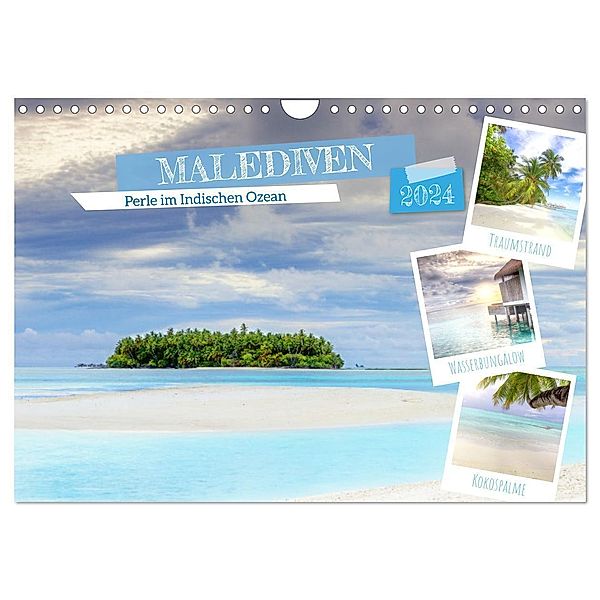 Malediven, Perle im Indischen Ozean (Wandkalender 2024 DIN A4 quer), CALVENDO Monatskalender, Tilo Grellmann Photography