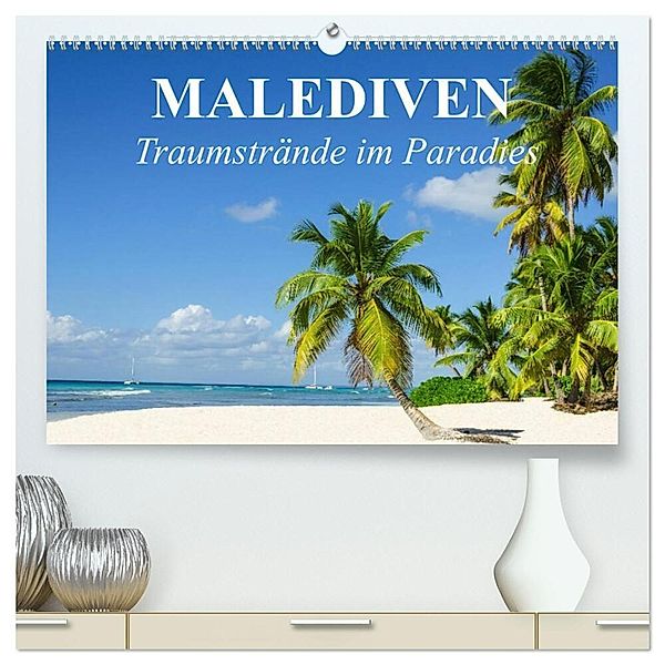 Malediven - Traumstrände im Paradies (hochwertiger Premium Wandkalender 2025 DIN A2 quer), Kunstdruck in Hochglanz, Calvendo, Elisabeth Stanzer