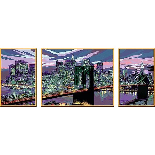 Malen nach Zahlen - Jeder kann malen (Mal-Sets), dreiteilige Maltafel: Ravensburger Malen nach Zahlen 28951 - Skyline von New York - ab 14 Jahren