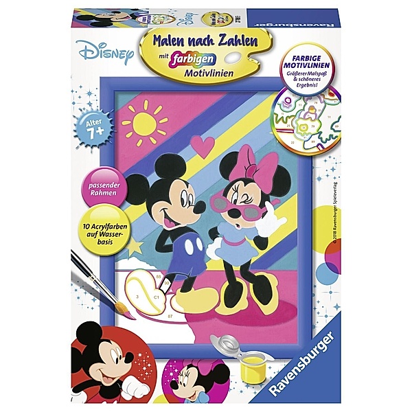 Malen nach Zahlen - Jeder kann malen (Mal-Sets), Bildgröße: 13 x 18 cm: Mickey & Minnie