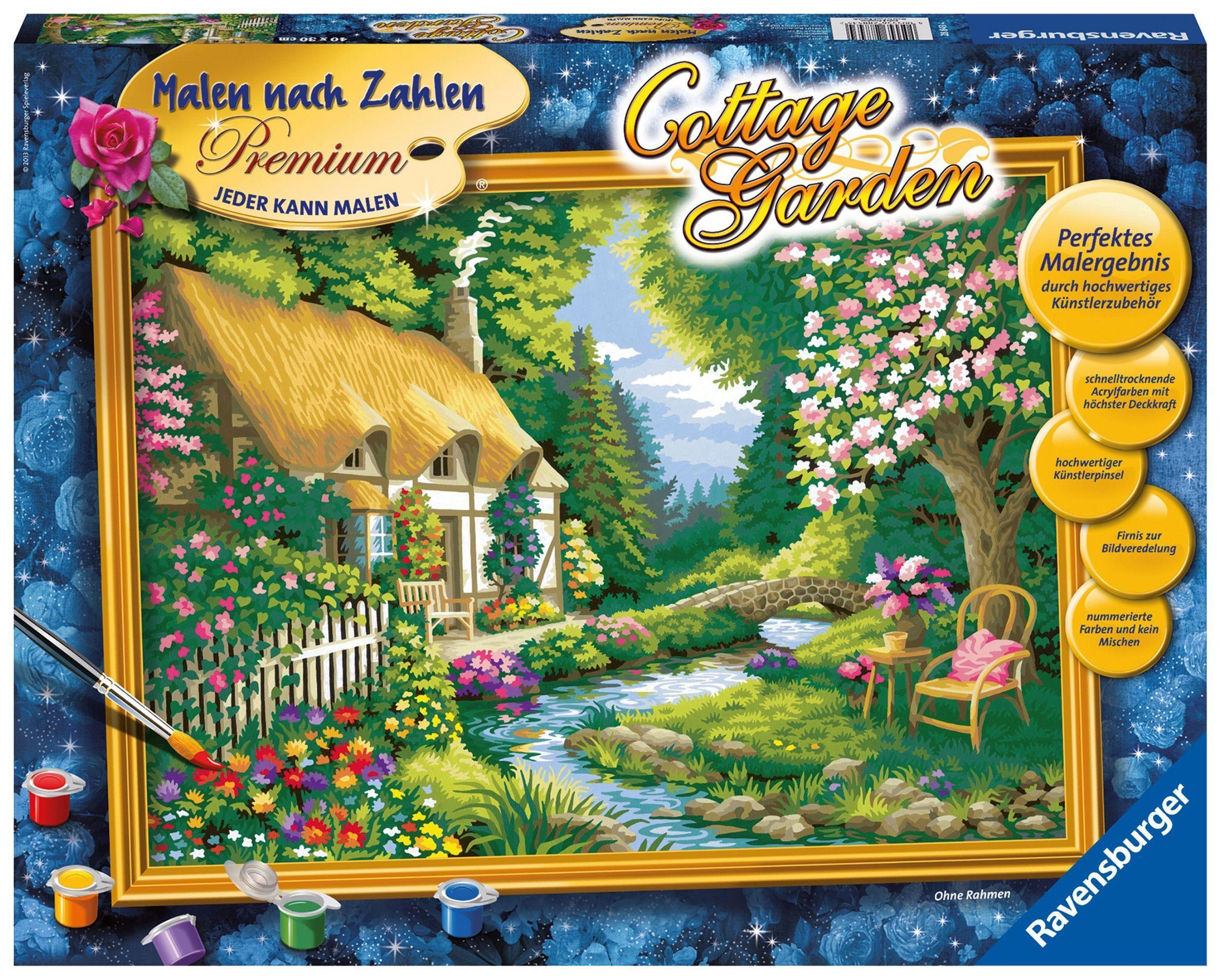 Malen nach Zahlen - Jeder kann malen Mal-Sets, Bildgrösse: 30 x 40 cm:  Ravensburger Malen nach Zahlen 28843 - Cottage Garden - ab 14 Jahren |  Weltbild.ch