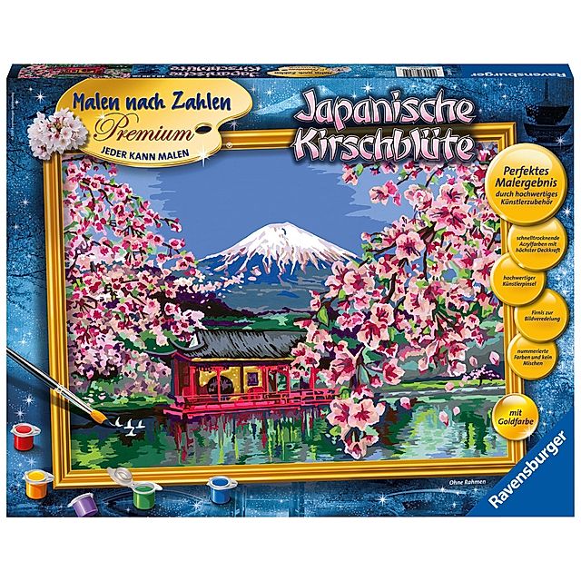 Malen nach Zahlen - Jeder kann malen Mal-Sets, Bildgröße: 30 x 40 cm:  Ravensburger Malen nach Zahlen 28841 - Japanische Kirschblüte - ab 14  Jahren | Weltbild.at