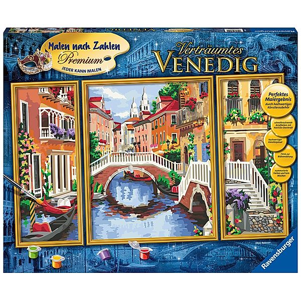 Malen nach Zahlen - Jeder kann malen (Mal-Sets), Bildgröße: 80 x 50 cm: Ravensburger Malen nach Zahlen 28914 - Verträumtes Venedig - ab 14 Jahren