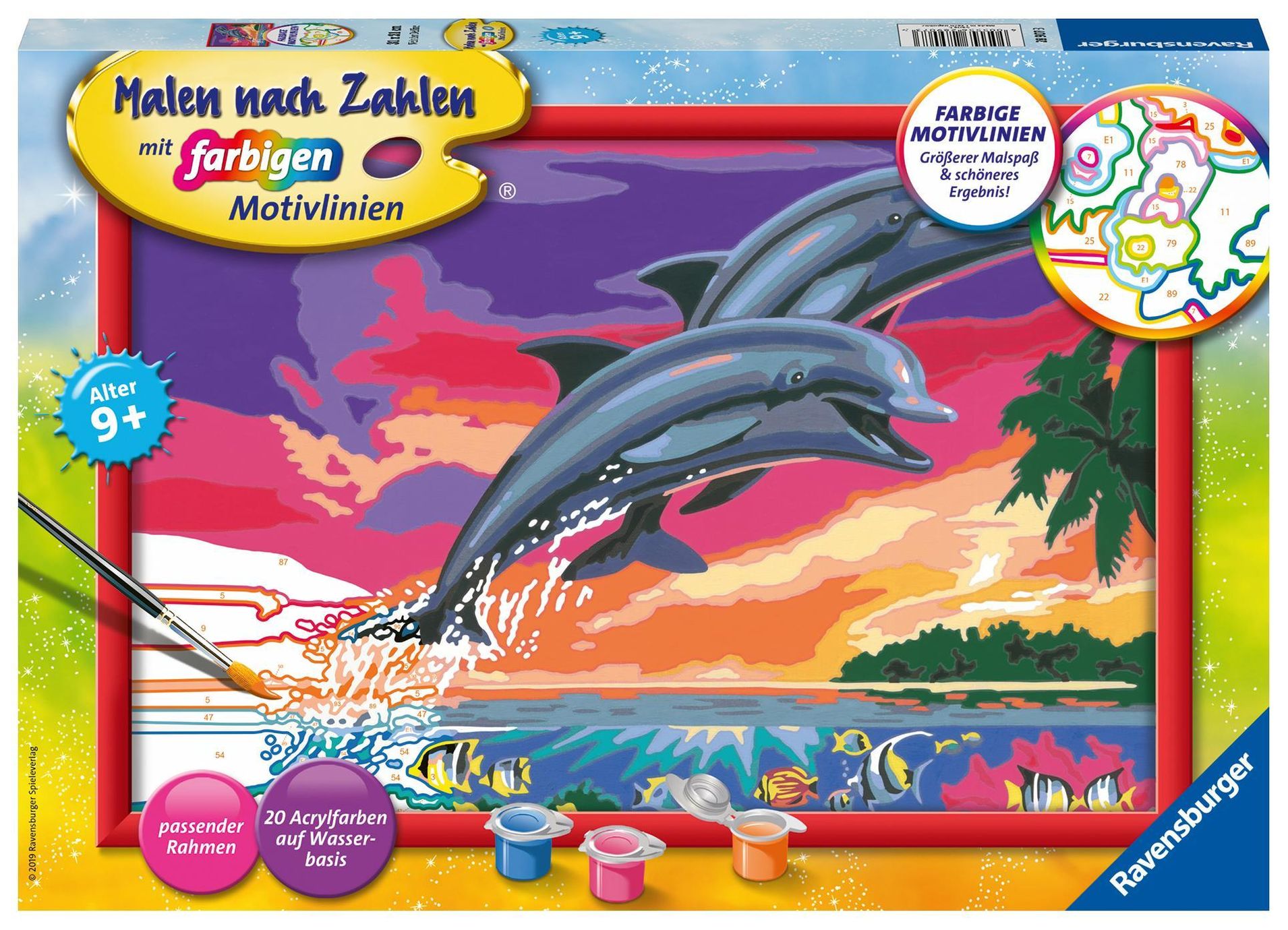 Malen nach Zahlen - Jeder kann malen Mal-Sets, Bildgrösse: 31 x 21 cm:  Ravensburger Malen nach Zahlen 28907 - Welt der Delfine - Kinder ab 9  Jahren | Weltbild.ch