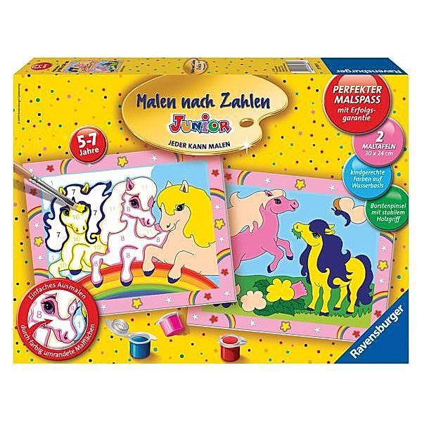 Malen nach Zahlen Junior - Jeder kann malen (Mal-Sets), Bildgröße: 24 x 30 cm: Süße Ponys