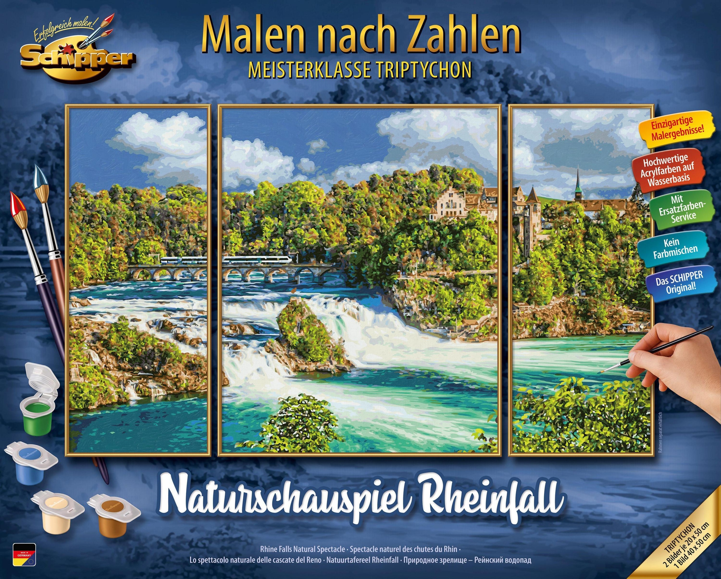 Rheinfall Zahlen nach - Malen Naturschauspiel