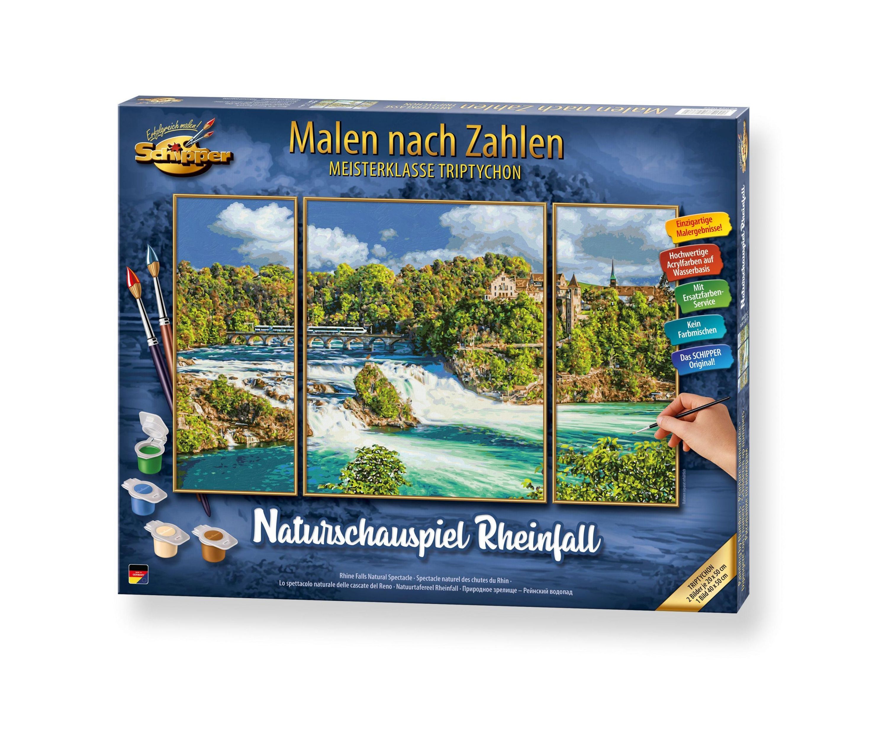 Naturschauspiel nach Zahlen Malen Rheinfall -