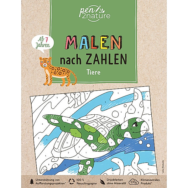 Malen nach Zahlen Tiere. Für Kinder ab 7 Jahren, pen2nature